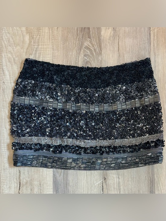 All Saints Dresses & Skirts - AllSaints Suzi Zip Hand Embellished Sequin Mini Skirt US 2 Black Beaded